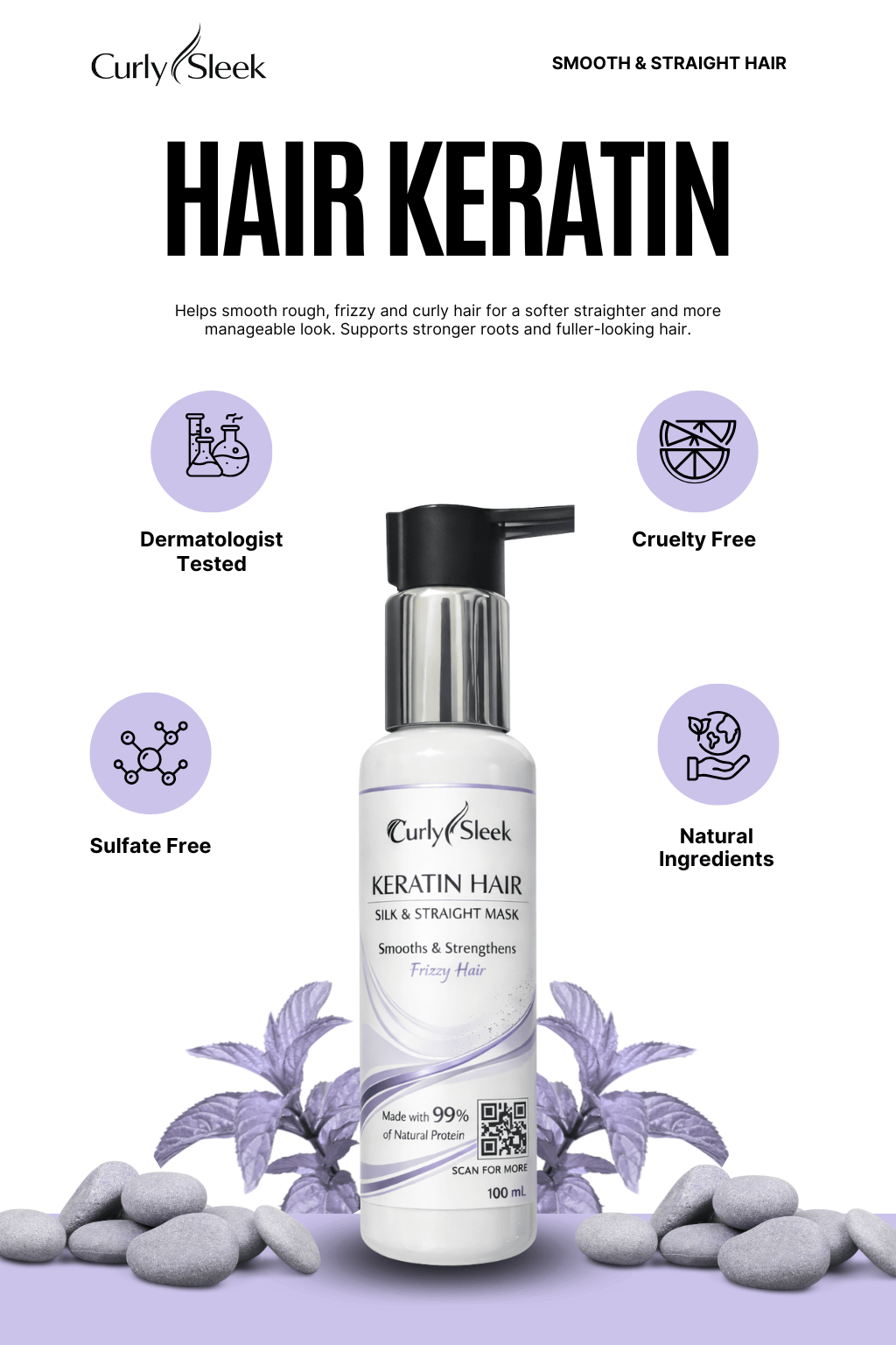 Keratin Hair Silk & Straight Mask - Curly Sleek